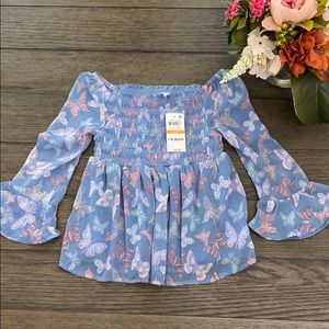 Butterfly blouse for little girls